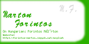 marton forintos business card